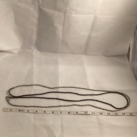 Marc Cain long metallic silver tone and black beaded necklace - Picture 5 of 5